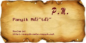 Panyik Máté névjegykártya